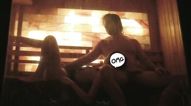 Wet Lotus gets her mouth fucked raw in the sauna by a huge DickTator