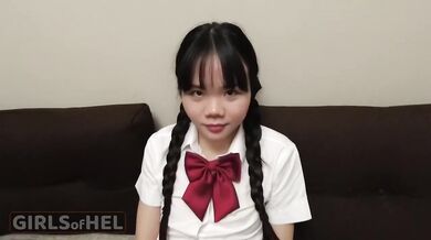 Facial ruined Asian schoolgirl uniform huge cumshot POV