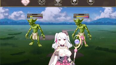Brave Alchemist Colette siphons goblin jizz in hentai game climax