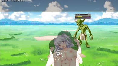 Brave Alchemist Colette siphons goblin jizz in hentai game climax