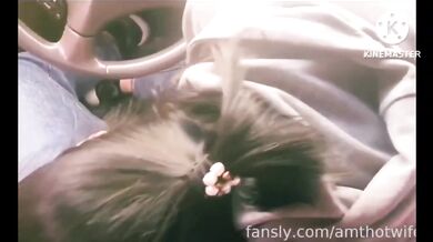 Asian milf deepthroats me in her car raw uncut blowjob amateur HD
