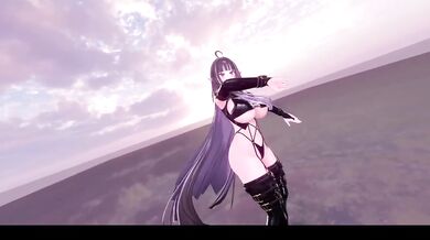 Thicc Elf VTuber strips for Star Night Show MMD Hentai MMD R18