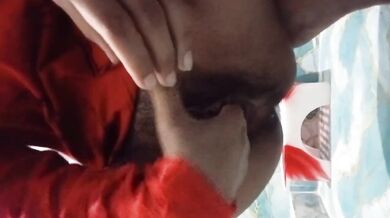 Asian Milf begging for anal fingering her dripping pussy alone