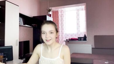Cute purrsimona deep throats her dildo like a hungry schoolgirl