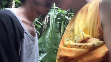 4k Sunrise public fuck outside Milf's saggy tits dripping with cum big bushy brown cock