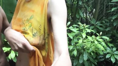 4k Sunrise public fuck outside Milf's saggy tits dripping with cum big bushy brown cock