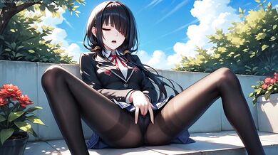Kurumi Tokisaki caught masturbating and filled with anal creampie