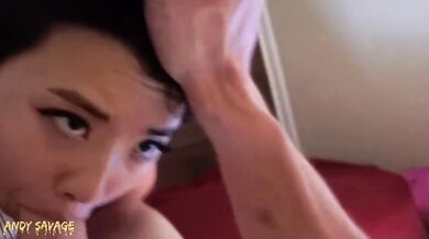 Perfect deepthroat from Chinese girlfriend 19 swallowing every inch