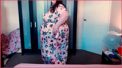 BBW SSBBW Struggles In Tight Dress With Or Without Panties