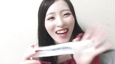 Korean girl brushes cock with toothbrush finger licks cum shot handjob POV