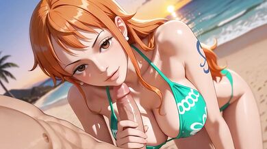 Nami in secret beach Hentai destroyed by big cocks and gushing creampie