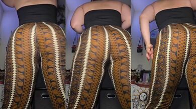 Thick latina roommate strips in flare pants and jiggles her big ass for you