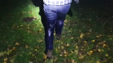 Blonde British babe pisses herself in car leaving jeans soaked