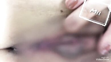 Japanese slut gets destroyed by dildo masturbation close up hairy pussy cumshot