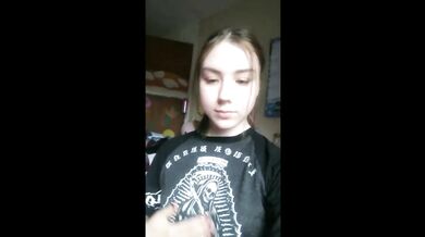 Petite tits nipples teen flashes pussy in hand play action