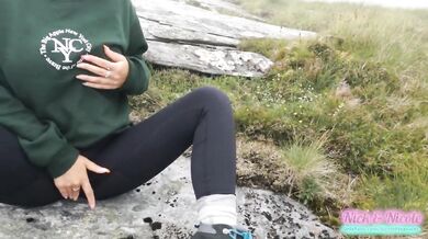 Big tit cum slut hiked and creampied on a mountain