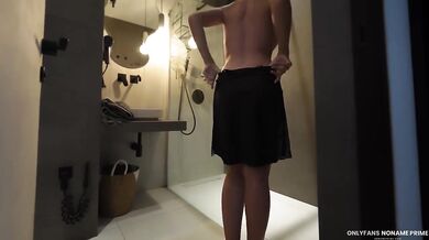 Stepmom begged for more after shower fucking and creampie blowjob