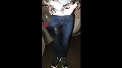 AliceWetting gets soaked in her jeans peeing in public compilation