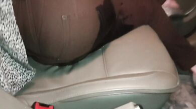 Desperate Girl Soaks Her Brown Jeans In The Car!