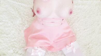 Pink dildo fucks pale skin blonde british babe teasing daddys girl