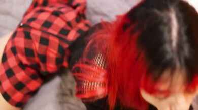Emo spinner leah gets choked and ruined in casting hardcore blowjob