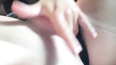 Cumming hard while trying not to squirt British red head with big tits