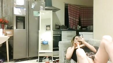 British housewife masturbates while horny alone at home