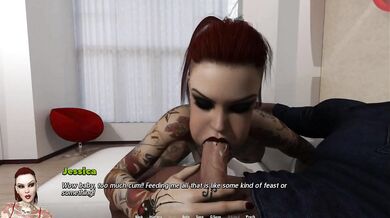 Slutty anime babe deepthroats big cock then swallows every drop