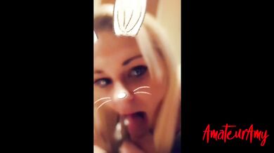 British MILF Bunny Gives Sloppy Blowjob on Snapchat Swallows Loads