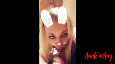 British MILF Bunny Gives Sloppy Blowjob on Snapchat Swallows Loads