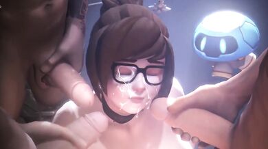 Big Boobed Mei destroyed gushing slut in Overwatch porn