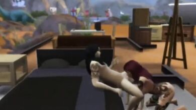 Thai tattooed teen pounded in Sims hardcore 3D fuckfest