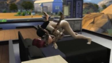Thai tattooed teen pounded in Sims hardcore 3D fuckfest
