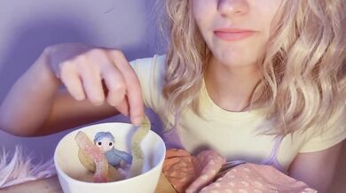 Giantess gobbles blonde Brit in candybox vore 10 min HD