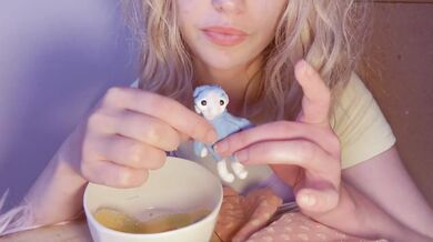 Giantess gobbles blonde Brit in candybox vore 10 min HD