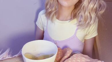 Giantess gobbles blonde Brit in candybox vore 10 min HD