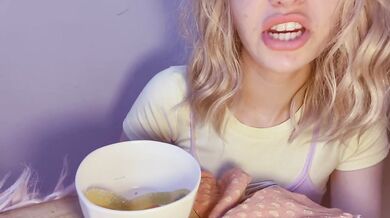 Giantess gobbles blonde Brit in candybox vore 10 min HD