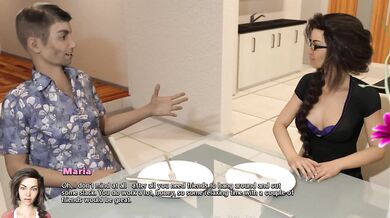 Husband's limp dick gets throbbing when he watches his hot wife in 3D hentai
