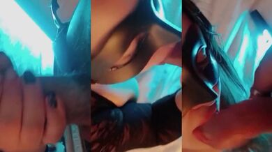 Hot wife suckin massive dick while cornudo strokes himself