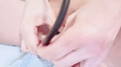 Shaved up extra thick gaping balloon expansion choked cum slut
