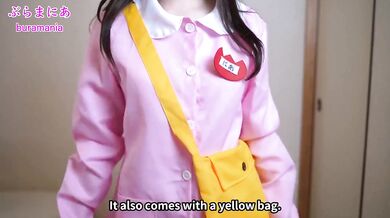 Mini skirt cosplay no bra no panties slipped past time change clothes