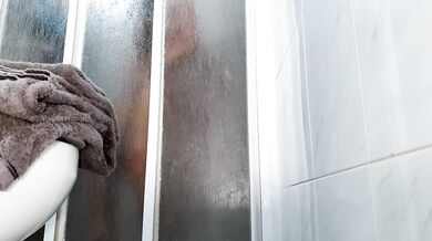 British wife shaved petite shower solo sneaky voyeur cum