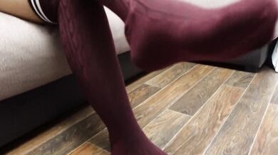 Knee socks slay crush worship schoolgirl destroys nylon soles solo