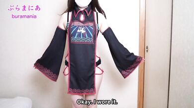 Almost naked Jiangshi shows no bra no panties solo masturbation cosplay