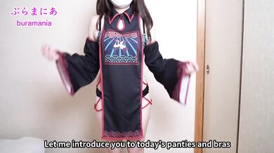 Almost naked Jiangshi shows no bra no panties solo masturbation cosplay
