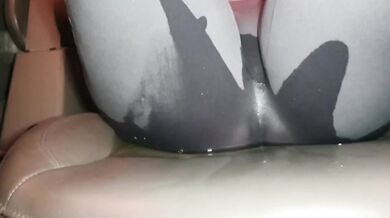 Blonde Brit gets soaked pissing yoga pants in car desperate texts