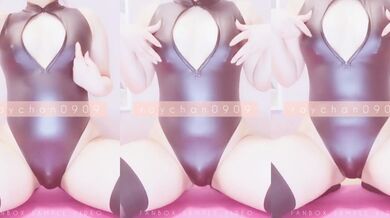 Waist swing nipple masturbation in lewd Japanese leotard