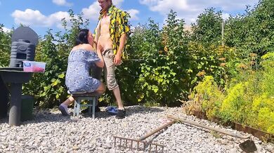 Passionate garden fuck with big ass backyard sex and doggystyle