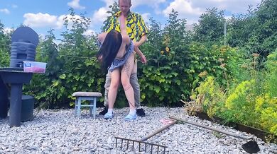 Passionate garden fuck with big ass backyard sex and doggystyle