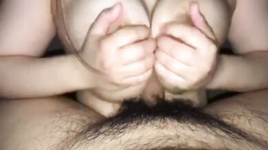 Huge H cup paizuri raw cum dump inside her jugs